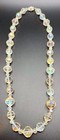 Vintage Aurora Borealis Coated Clear Crystal Bead Strand Fancy Box Clasp 21.5” — photo 2