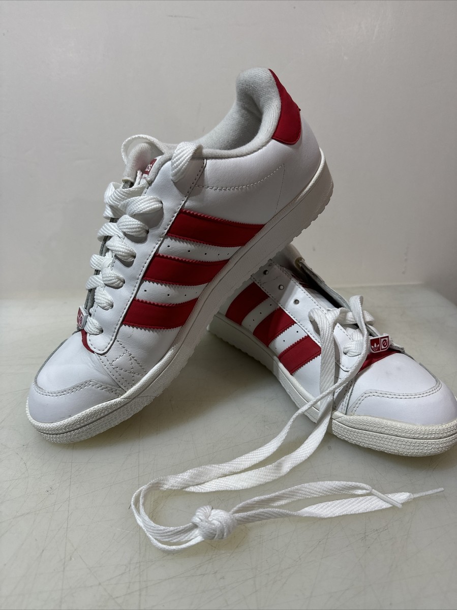 Adidas Evolution ~ Mens White/Red Big Trefoil Logo Shoes