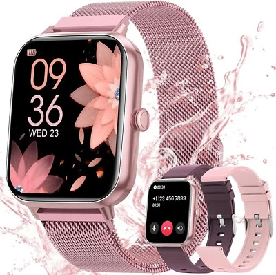 MARKENLOS Smartwatch Damen mit Telefonfunktion Armbanduhr Watch für iPhone Samsung Huawei