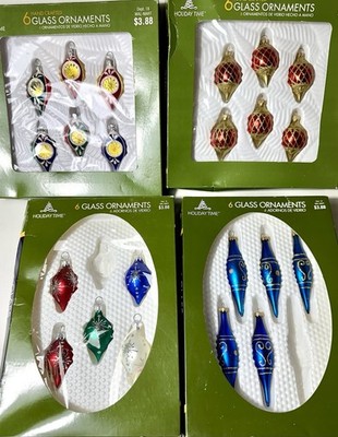 Lot of 26 Vintage Blown Glass Holiday Time Mini Ornaments 2 -3  In Orig Boxes