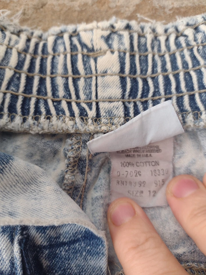 Pantalones de mezclilla vintage años 80 lavado ácido carlile talla 12 cintura alta pierna cónica elástica Foto 4 de 4