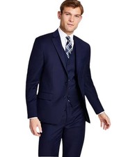 Michael Kors Mens Classic fit Suit Jacket Blazer 42 S Navy Blue Solid Wool