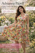 Adrianna Papell NWT SZ 12 Dress Floral Fit &Flare Pockets  Spring Easter Wedding