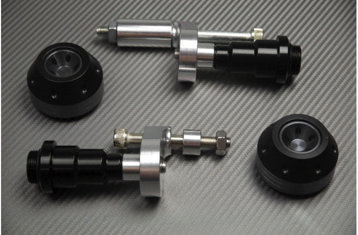 Roulettes de protection pour sécuriser la Triumph Tiger 800 en road-trip