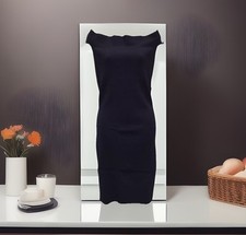 New LIPSY Size 12 Uk Black Bardot Off Shoulder Knitted Bodycon Dress Cocktail