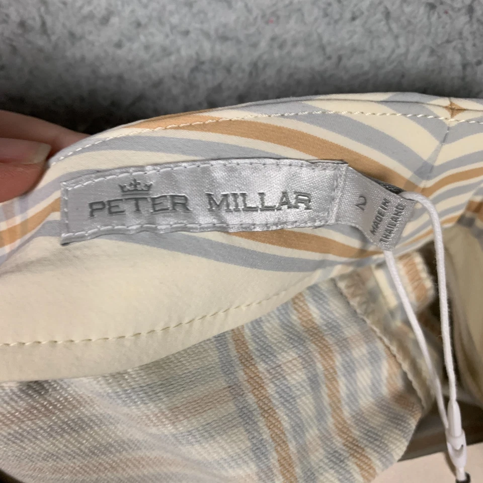 Pantalón de golf Peter Millar para mujer 2 marfil a cuadros dinamita elástico técnico nuevo con etiquetas $149 Foto 4 de 4