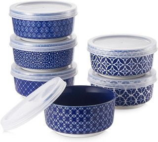 Set of 6 DOWAN Blue 176 ml Porcelain DIPPING BOWLS SET w/Lids NEW C15
