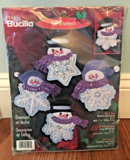 Bucilla Let It Snow Felt Ornaments Kit 84597 New/Sealed Original 2001 Kit