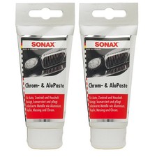 2x 75ml SONAX CHROM- & ALUPASTE CHROMPASTE PASTE POLITUR POLIERMITTEL 31682172