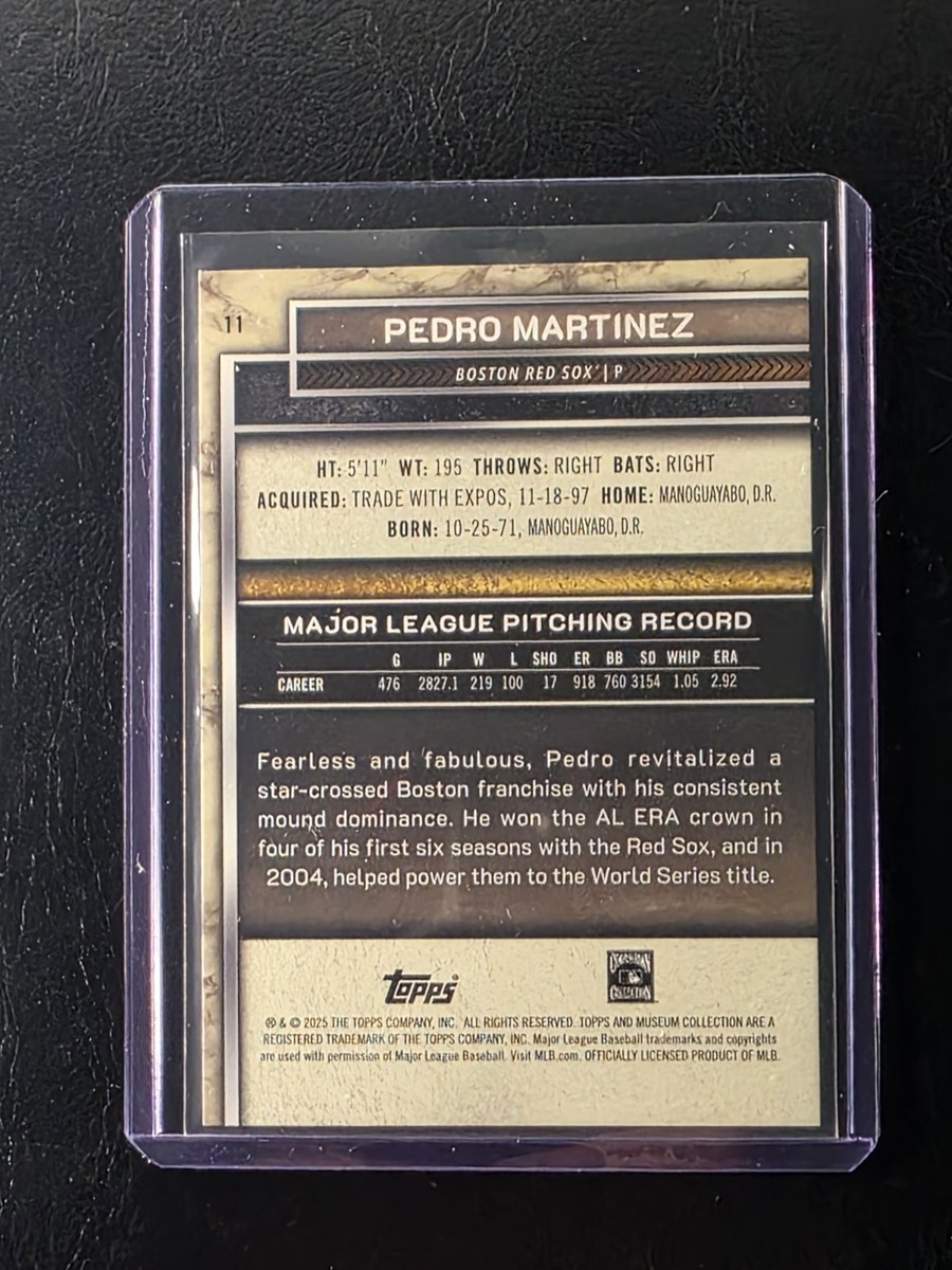 PEDRO MARTINEZ 2025 TOPPS MUSEUM BASEBALL GOLD RED SOX /249 | eBay