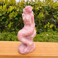 1 pieza Natural Rosa Ópalo Sirena Calavera Tallado Cuarzo Cristal Reiki Regalo de Curación