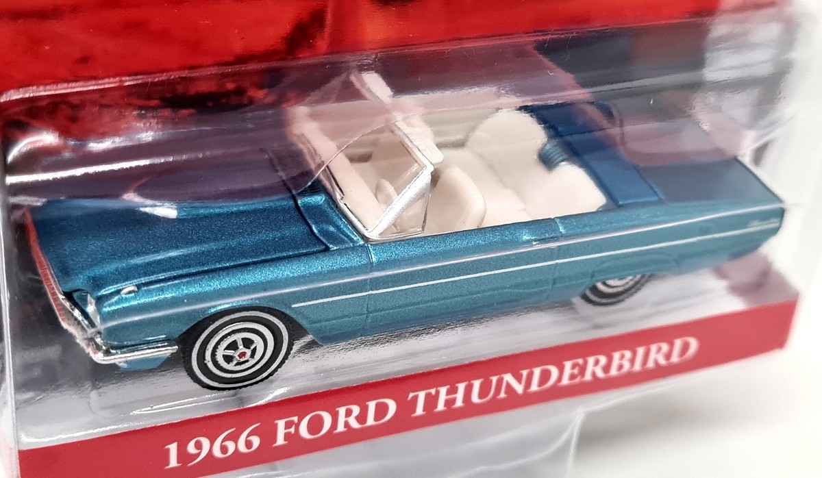 Greenlight 1/64 Ford Thunderbird 1966 Thelma & Louise Blue Diecast Model Car