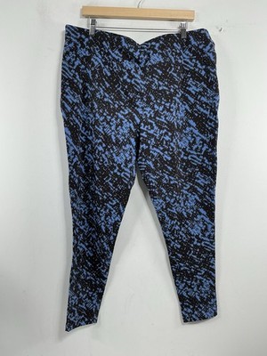Womans Nwt Terra & Sky High Rise Pull On Active Leggings 2 X Blue Black