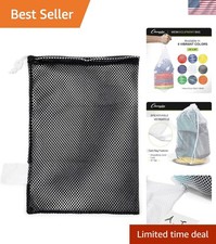 Versatile 12"x18" Nylon Mesh Equipment Bag with Lock  ID Tag - for All Sports