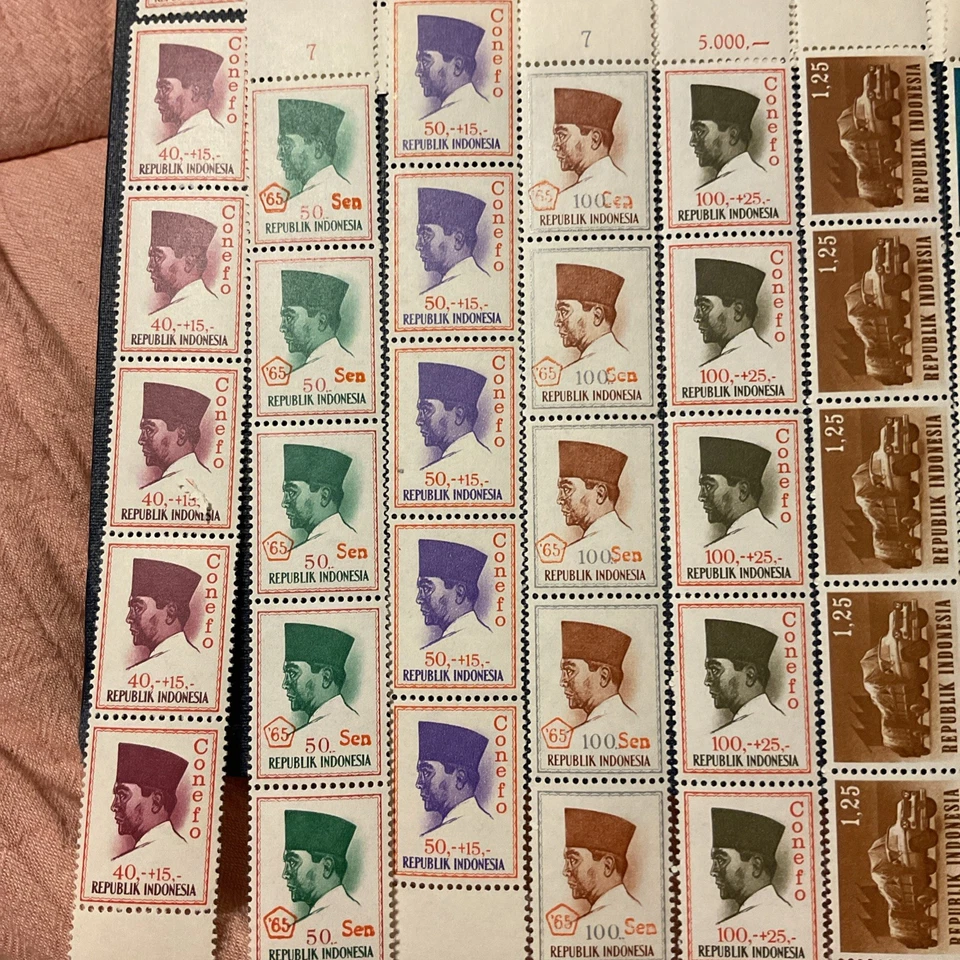 5x INDONESIA MNH Beautiful Scenes & President Sukarno 130 MNH stamps 1965 i4 - Image 4 of 4