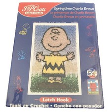 J P Coats Latch Hook Charlie Brown SPRINGTIME Peanuts 20  x 30  Sealed Box