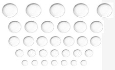 50 Pcs Clear Cabochons Dome Tiles Muti Size Transparent Flat Back Glass Half ...