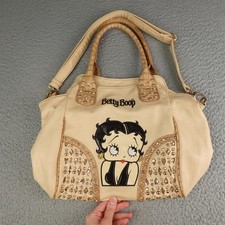 Betty Boop Satchel Bag Womens Large Beige Stu...