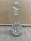 cut crystal wine decanter with a distinctive round stopper vintage pinwheel or f — photo 2