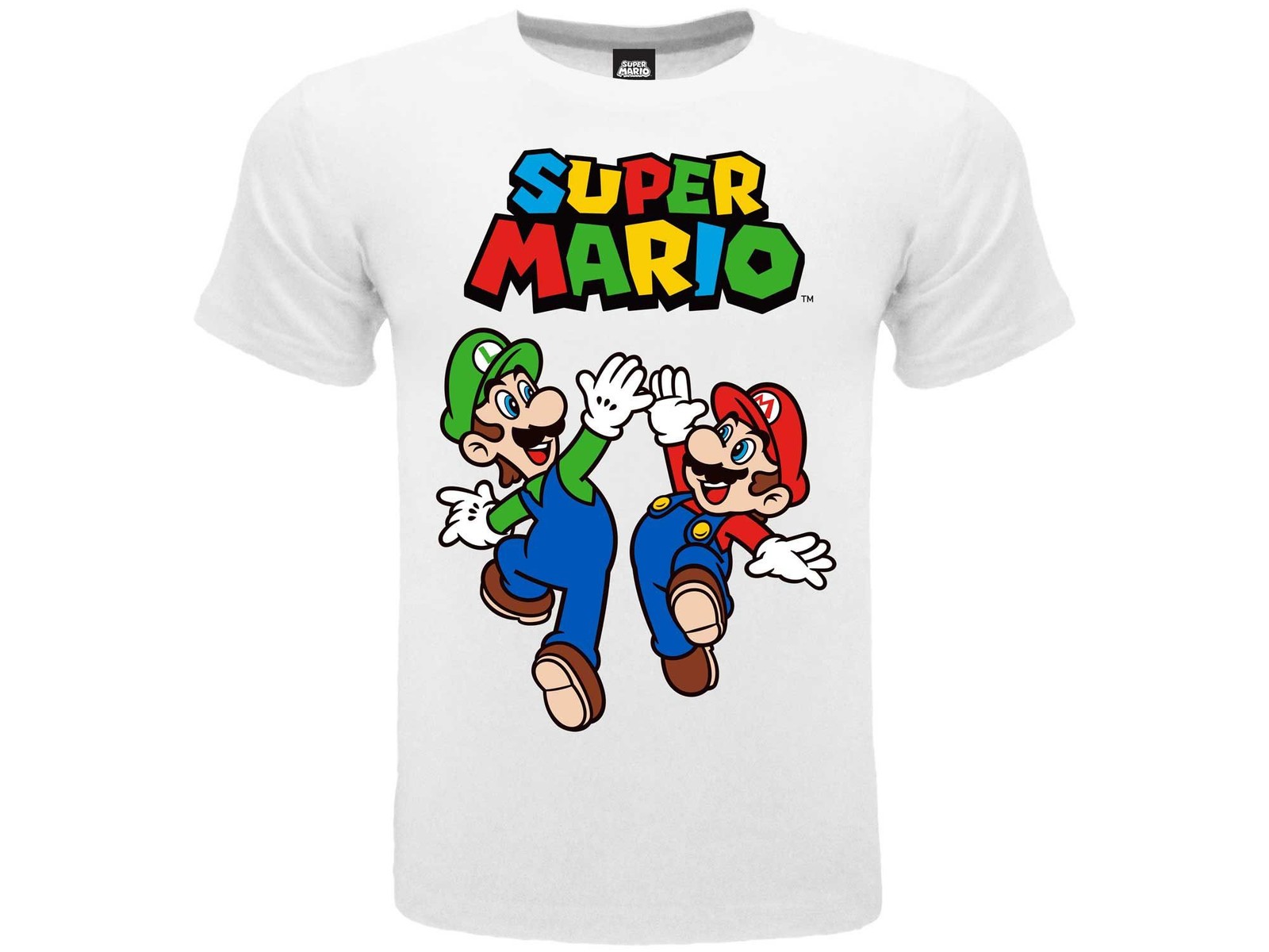 ALTRA SUPER MARIO T Shirt Maglietta BIANCA con MARIO e LUIGI Originale UFFICIALE