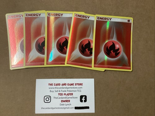 5 Pokémon Pokemon TCG Card Promo League Energy 2007 Fire Holo Foil 