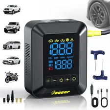 Air Pump for Car Tires with 6 in 1 Tire Repair Kits, Dual Cylinder 150PSI Cor...