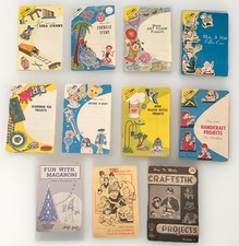 Vintage Craft Pamphlets 1970  s Art Foam, Soda Straws, Coffee Cans, Buttons Etc 