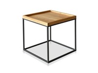 Couchtisch Wohnzimmertisch Alfie Metallgestell Massivholz Eichenholz 40X40 Cm