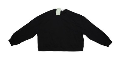 H&M Sweatshirt Womens XL Black Divided Basic Fleece Crewneck Pullover New