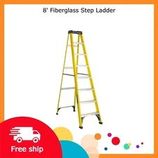 Louisville Ladder 8' Fiberglass Step Ladder, 12' Reach, 250 lbs Load Capacity