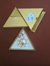 Swarovski Crystal 1026761 SCS 2009 Gold Snowflake Ornament Star W/Certificate