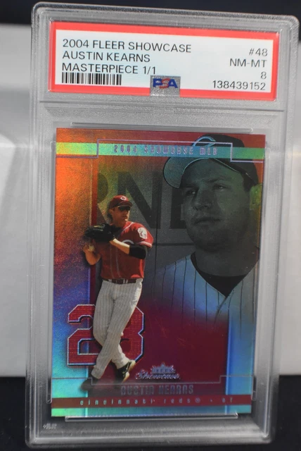 Austin Kearns 2004 Fleer Showcase #48 Masterpiece 1/1 PSA NM/Mint 8 Reds