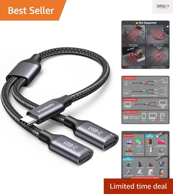 #ad Plug and Play USB C Splitter Connect Two Devices with 480 Mbps Transfer Speed $15.99