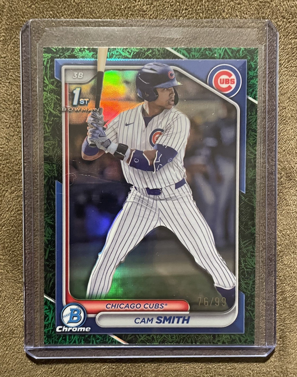 2024 Bowman Draft CAM SMITH 1st Chrome Green Grass Refractor #/99 Chicago Cubs