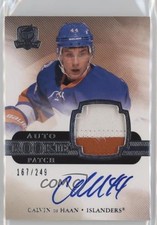 2011-12 Upper Deck The Cup Rookie 167/249 Calvin de Haan #164 Patch Auto 8cg