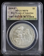 2010-P Boy Scouts of America Silver Dollar  PCGS MS70