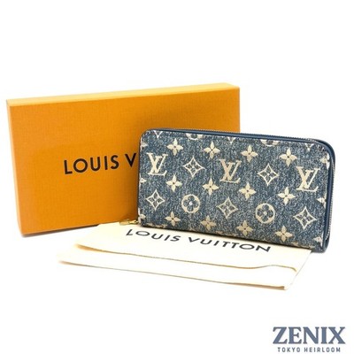 Louis Vuitton Monogram Jacquard Denim Zippy Wallet Blue Purse