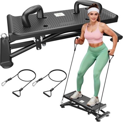 Balance Board with Pushup Handles, 300LBS Portable Ski Balancing Machine