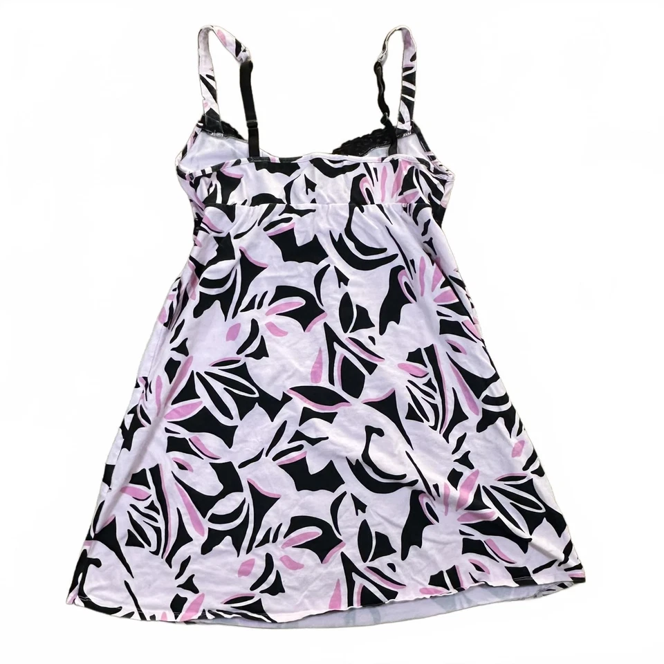 Y2K Dress Black and Pink Floral Medium - Image 2 of 4