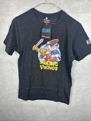 Blizzard The Lost Vikings T-Shirt Fanatics schwarz Grafik Tee Größe Small neu mit Etikett