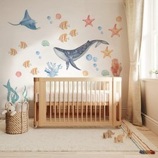 funlife Large Under The Sea Wall Decals Peel and Stick, Fish Wall Decor for N...