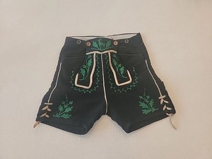 Vntg Trachten German Shorts Boys Oktoberfest Austria Swiss Wool/velvet? 23”Waist