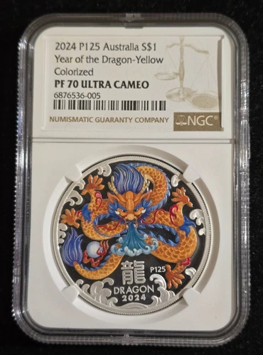 2024 Australia PROOF Colorized Year of the DRAGON 1 oz Silver NGC PF70 UCAM