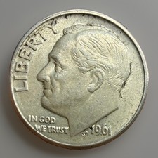 1961 Roosevelt Silver Dime USA