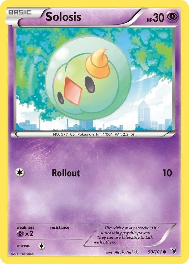 Pokémon TCG Solosis Noble Victories 50/101 Common NM/M Psychic Cell
