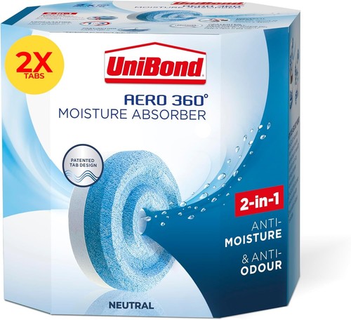 Unibond Aero 360 Pack of 4x 450G tablets Moisture Absorber-neutral Refills Tabs
