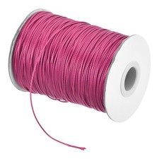 Dark Rose Red 1.2mm Waxed Cord 175 Yard Wax Bead Thread String for Jewelry Make