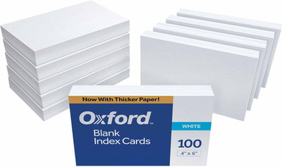 Blank Index Cards, 4 X 6 Inches, White, 10 Packs of 100 (40)