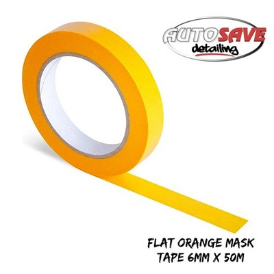 J Tape - flaches orangefarbenes Maskenband|6 mm x 50 m|5er Pack|flexibel, wasserdicht