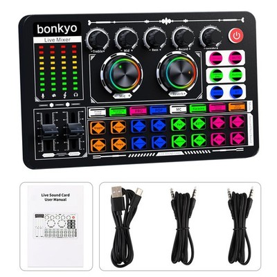 Professional Audio Mixer, F999 Live Sound Card With Dj Mixer For Streaming/Po...